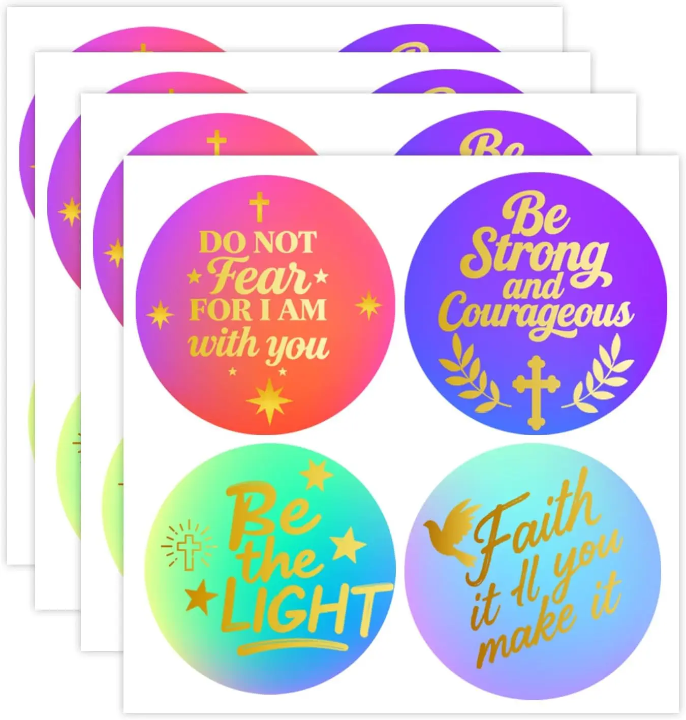 

Библейская цитата, наклейки из золотой фольги с 4 различными дизайнами, 2-дюймовая вера, мотивационные христианские стихи, вдохновляющие этикетки с изображением Иисуса