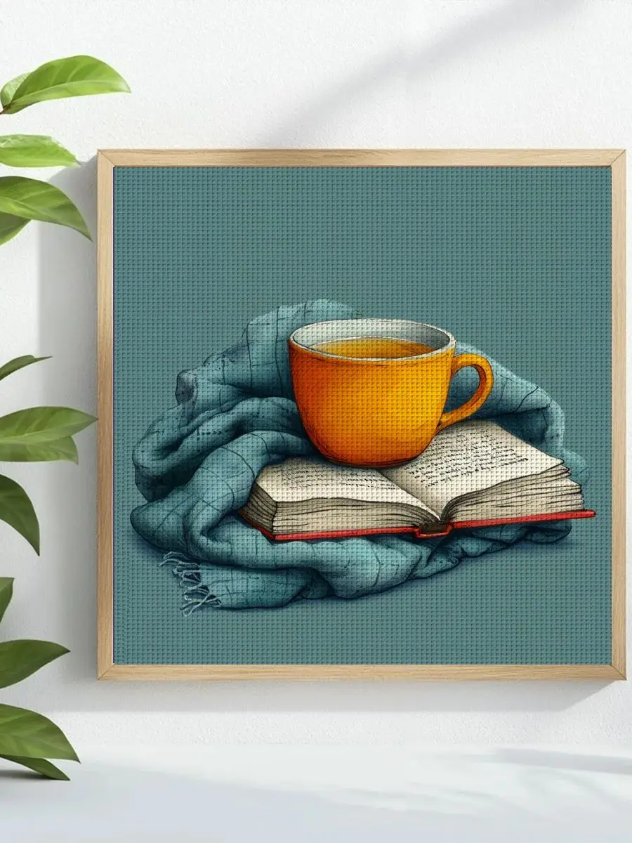 1 Stück 40x40 cm/15,74 Zoll gesticktes Buch-Kreuzstich-Set DIY-Kit 11CT/14CT DIY-Stickset DIY-Kreuzstich-Set Wanddekoration – Detail 1