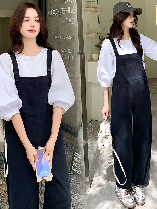 

Casual Faionable Wide Leg Harem Onesie Cotton Pants High Waist Straight Leg Spring New Women's Clothing Commute Sle