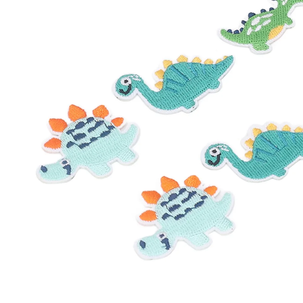 10Pcs Cute Small Shape Dinosaur Patches Embroidery Applique Colorful Design Embroidered Patches DIY Patches Backpack Decoration
