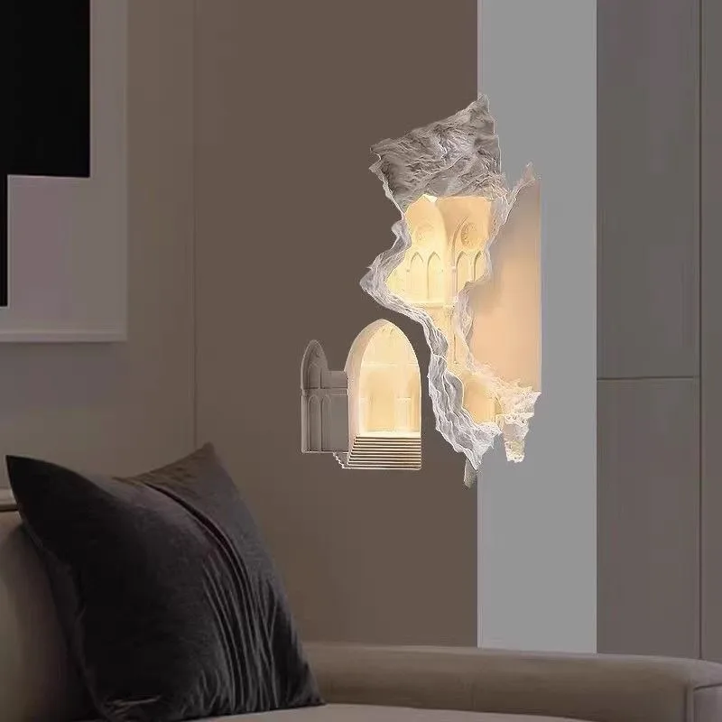 Eck-Gips-Wandleuchte eingebettet, Ecksensorlampe für den Flur eingebettet