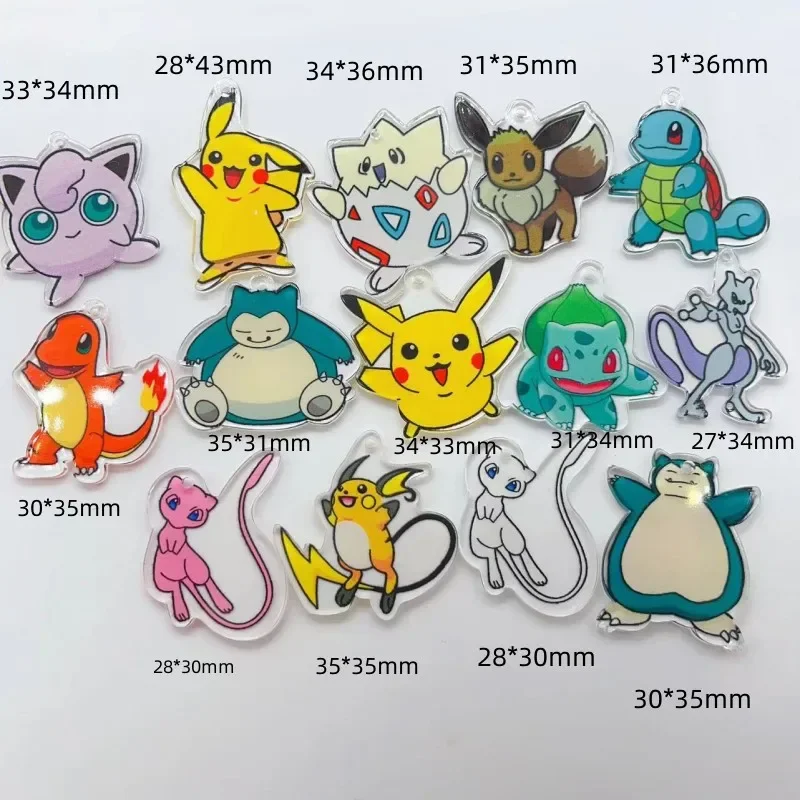 Breloques en acrylique pour boucle d'oreille, porte-clés, résultats exécutifs, pendentif clé Airpods, bijoux à bricoler soi-même, grenouille Anime, feu, dinosaure, mignon, Kawaii, 10 pièces