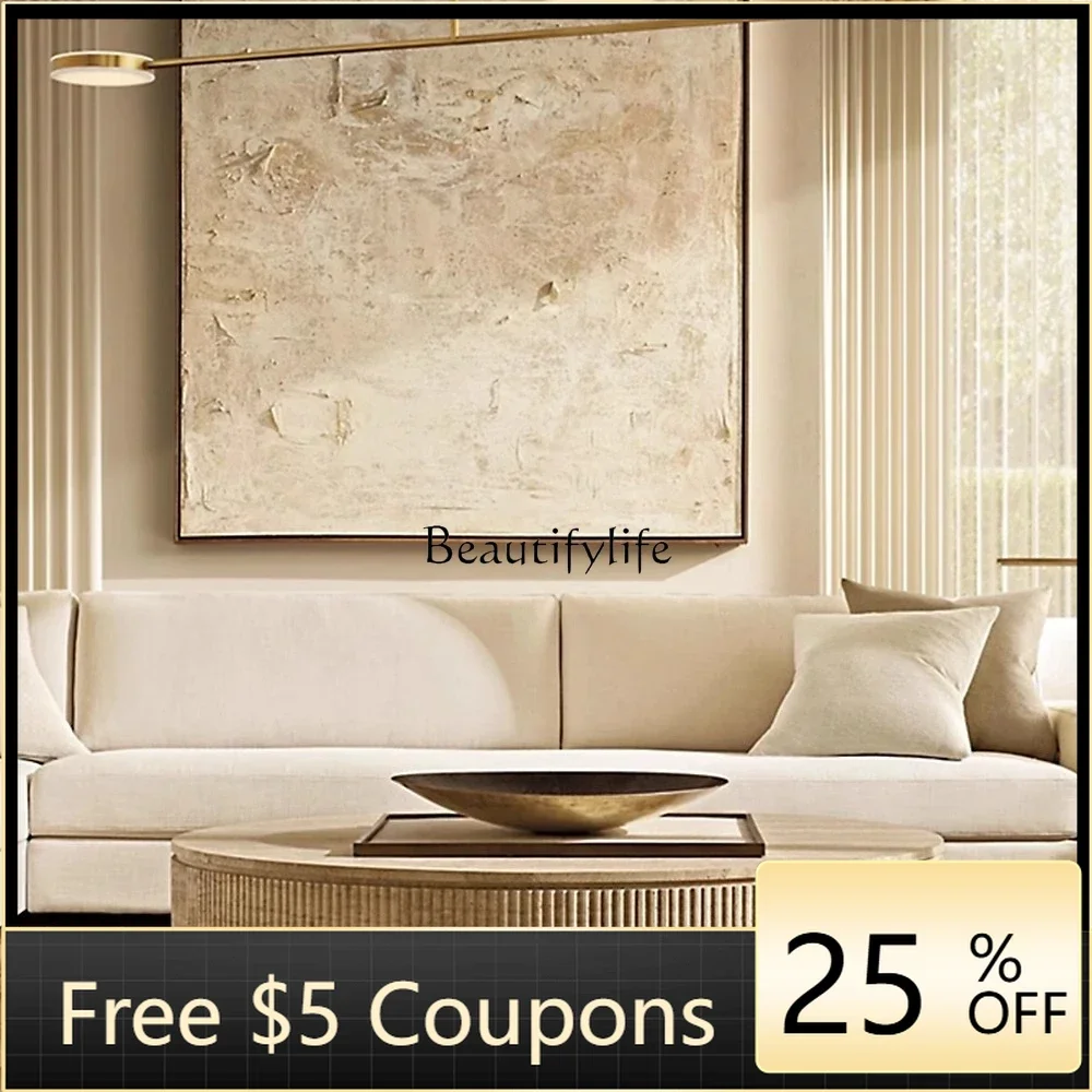 

W2 jj Nordic natural travertine round coffee table light luxury simple high-end coffee table