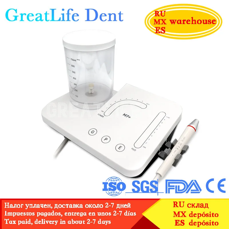 Greatlife Dent Cheap Smart Touch Large Capacity Automatic Water Supply Refine M7+ Dental Ultrasonic Scaler Dental Scaler