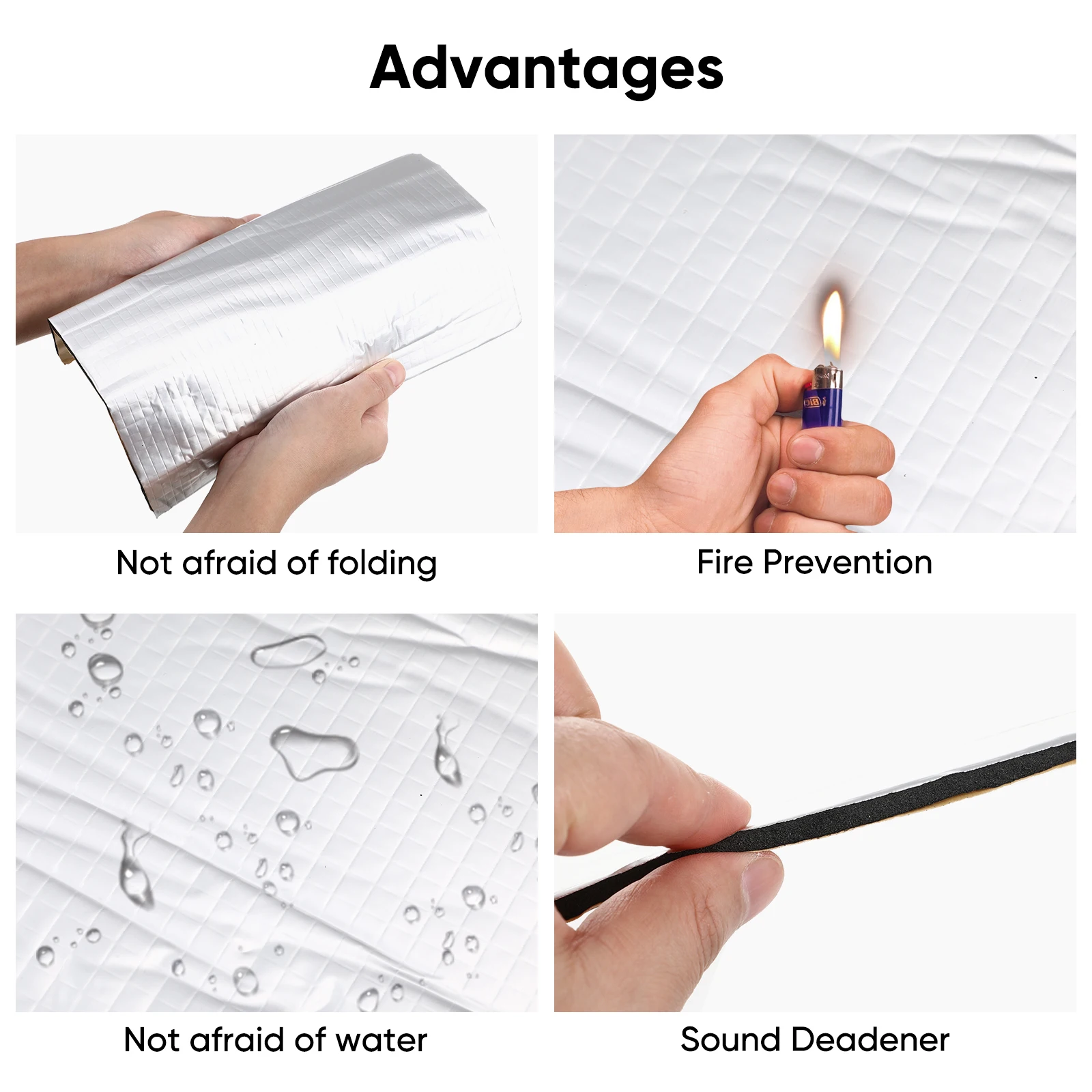 

20Pcs Car Sound Deadening Mat 25*18cm*5mm Heat Noise Insulation Dampening Hood Interior