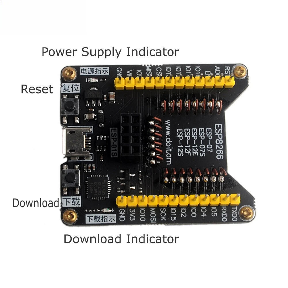 1PCS ESP8266 Code Burner Firmware Downloader ESP12F ESP-07S ESP-12S Development Board with Plastic Protective Case