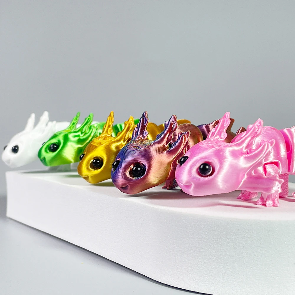 

3D Printed Salamander Model Creative Desktop Ornaments Multi-jointed Movable Cute Salamander Decorations Simulation Animal Toys