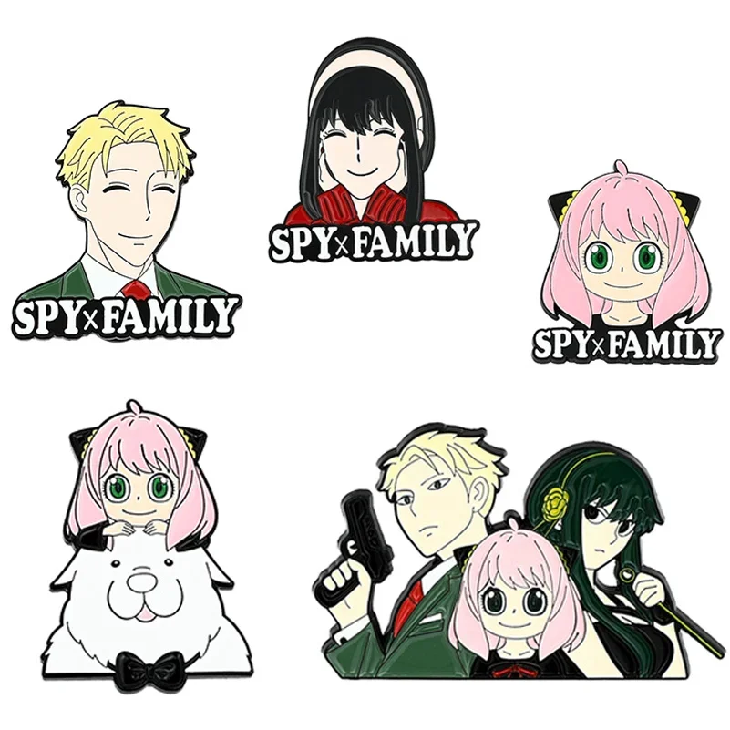 1 Set SPY×FAMILY Anime Figure Twilight Anya Forger Yor Forger Fashion Brooch Enamel Badge Clothes Hat Backpack Accessories Gift