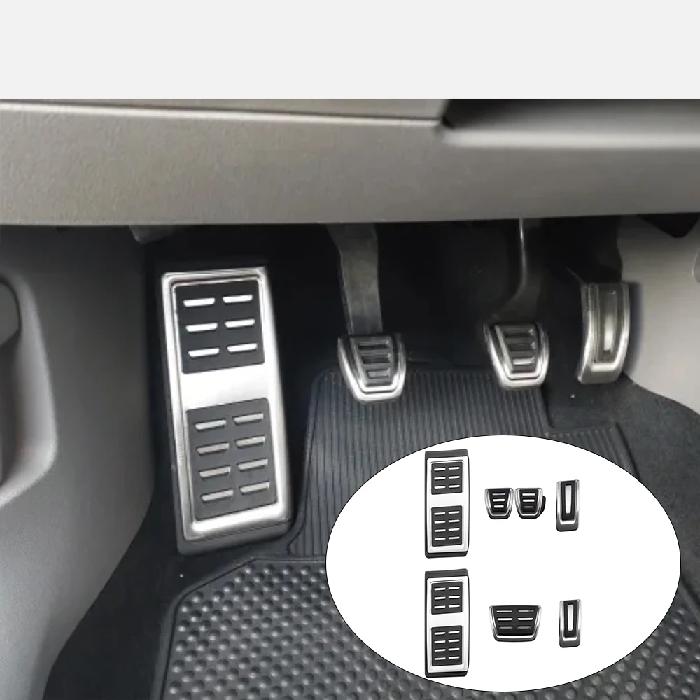 LHD Car Pedals for Volkswagen VW Polo 2017 - 2022 Stainless Steel Auto Gas Brake Pedal Protection Pads Cover