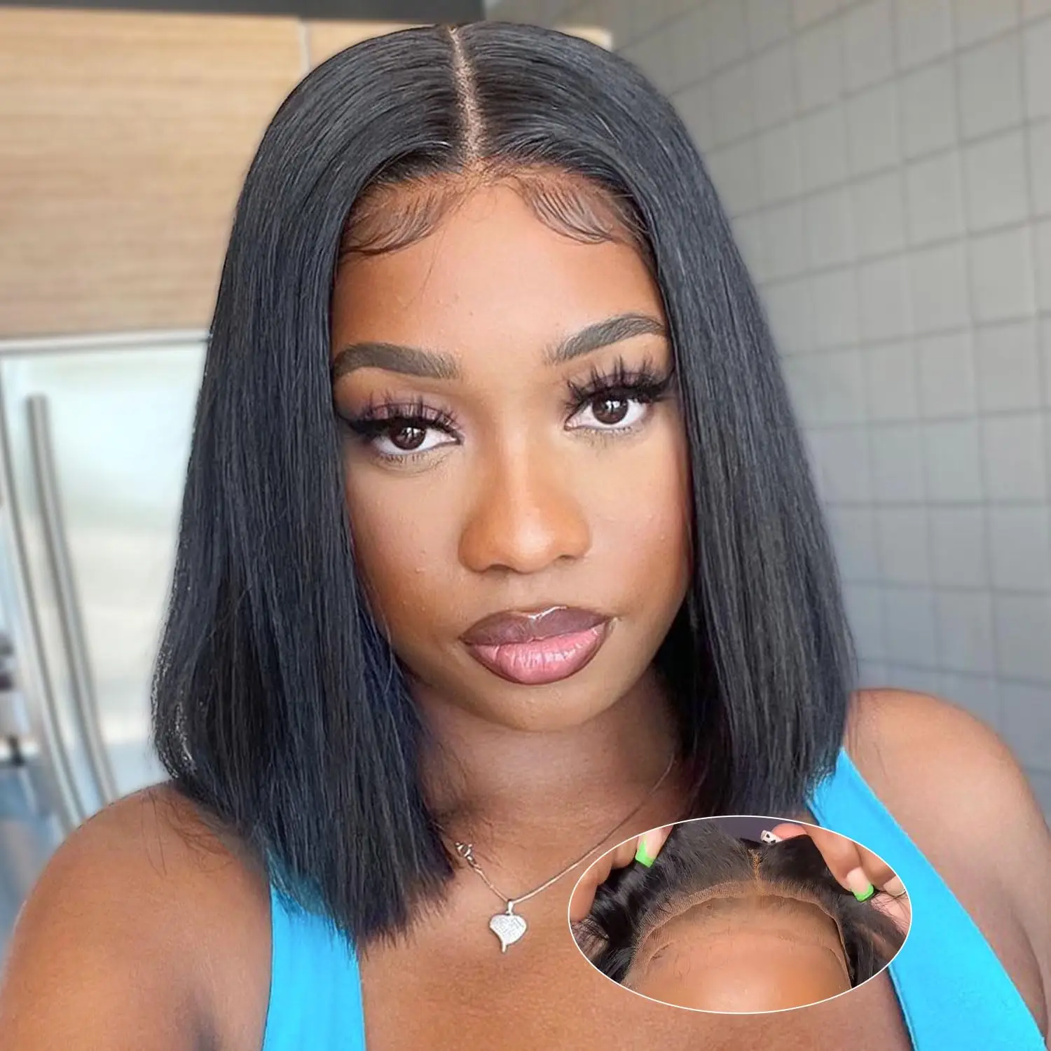 

Готовый к носке парик-каре из натуральных волос с прямой стрижкой - предварительно нарезанный и осветленный парик-каре для быстрой установки и укладки.