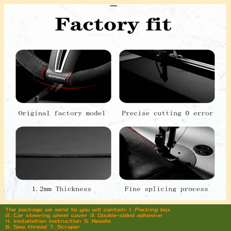 Car Steering Wheel Cover Braid Suede Leather For Peugeot 508 2011-2008 508 SW 2011-2018 Steering- Wheel Cover Wrap