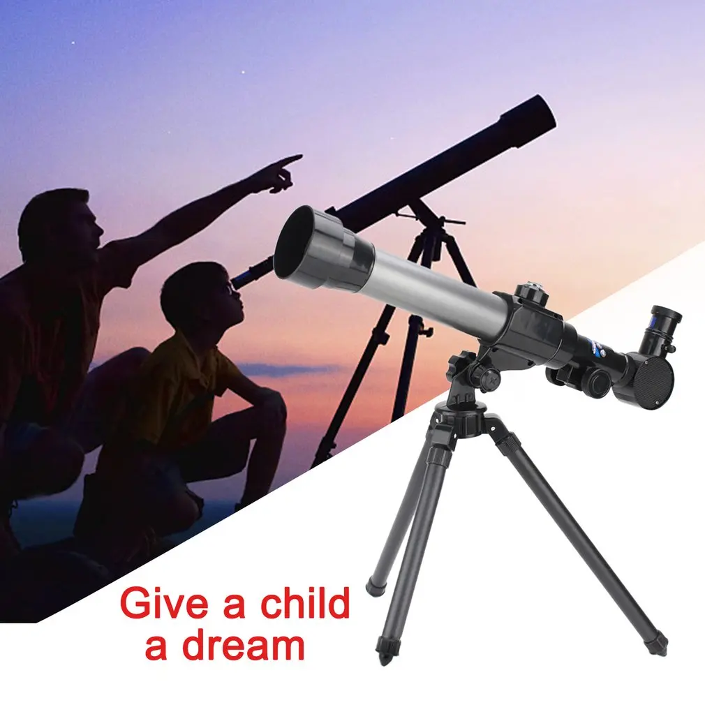 

Hot Adjustable Astronomic Telescope with Tripod Refractive Lever 40X Zoom Refractor Monocular Scope Educational for Children