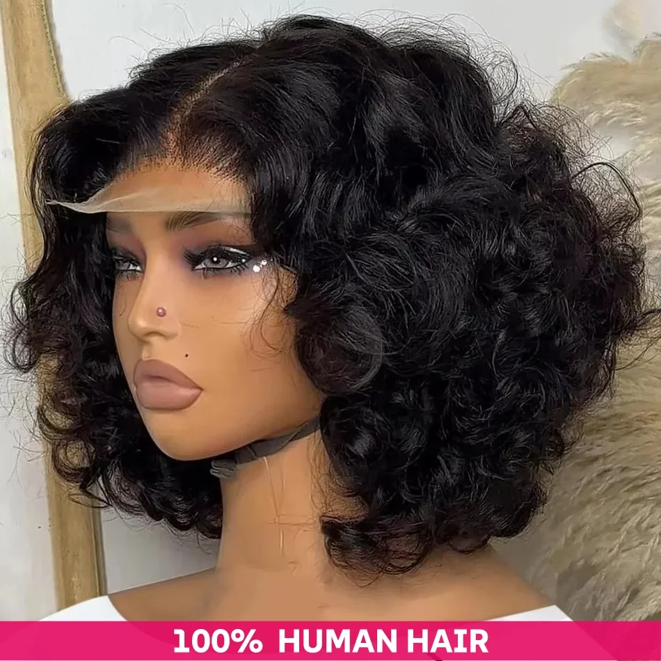 

Body Wave Bob Wig 13x4 13x6 HD Transparent Lace Frontal Wig Brazilain Glueless Human Hair 5x5 4x4 Lace Closure Wig 200 Density