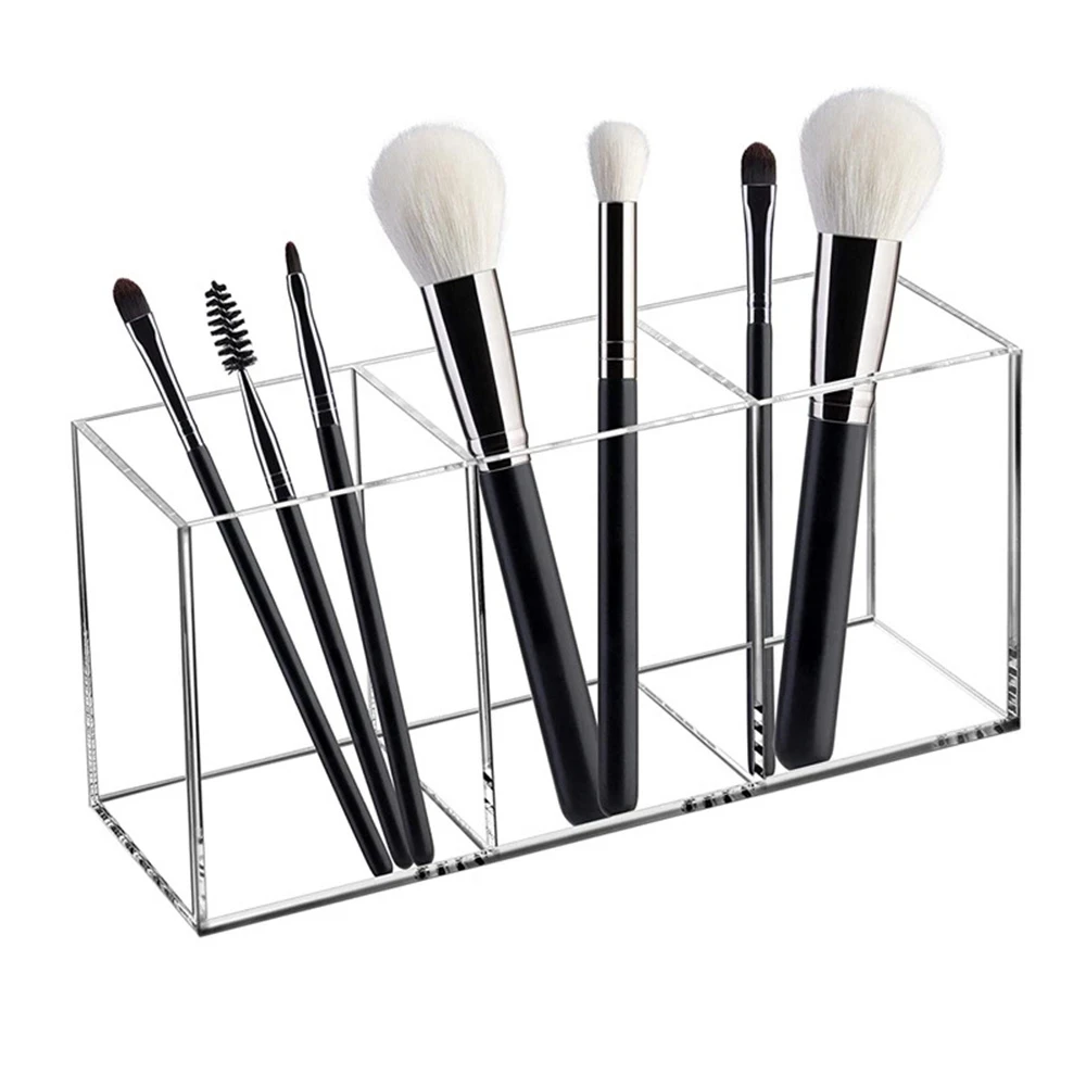 Makeup Brush Holder Makeup Organizer Cosmetic Storage Box Lipstick Eyebrow Pencil Display Stand Acrylic Transparent Plastic Box