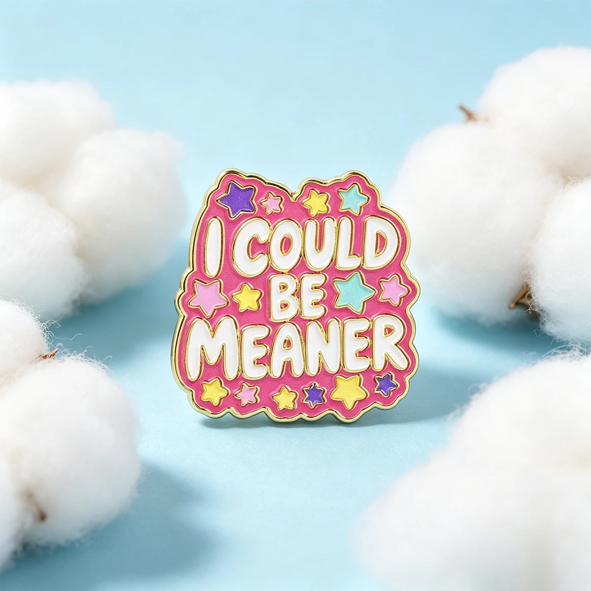 9 Stück Lustige Zitat-Emaille-Pins "I Could Be Meaner" Bunte Stern-Anstecknadel für Jeans, Rucksack, Humorvolles Accessoire, Geschenk – Detail 3