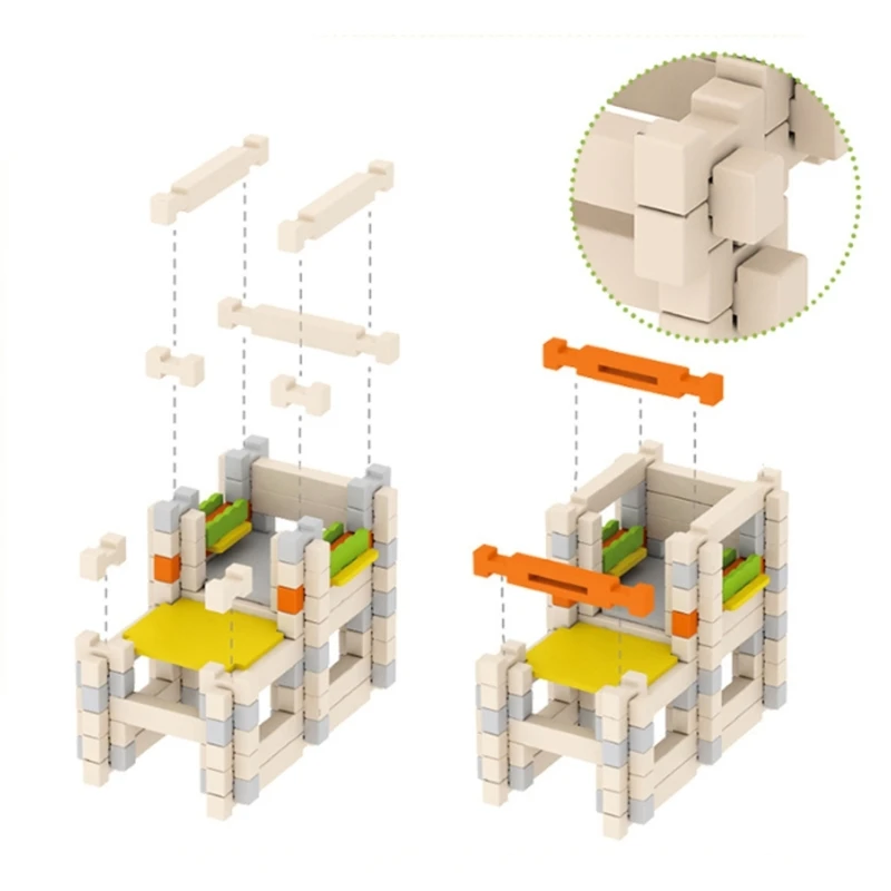 مجموعة مكعبات بناء خشبية للعب الإبداعي لعبة التراص التعليمية التي تطور المهارات الحركية الدقيقة والوعي المكاني 15UB #4