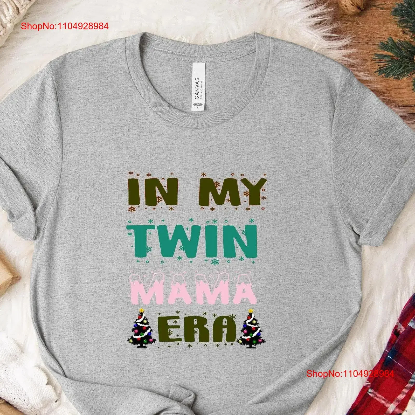 

In My Twin Mama Era Christmas T Shirt Adorable Festive for Moms Perfect Holiday Cheer Mothers' Family Celebrations vintage