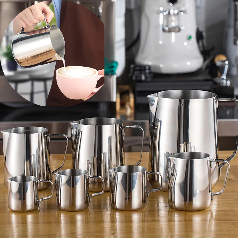 Stainless Steel Milk Frothing Pitcher, Espresso Coffee, Barista Craft, Latte, Cappuccino, Cream Cup, Frothing Jug