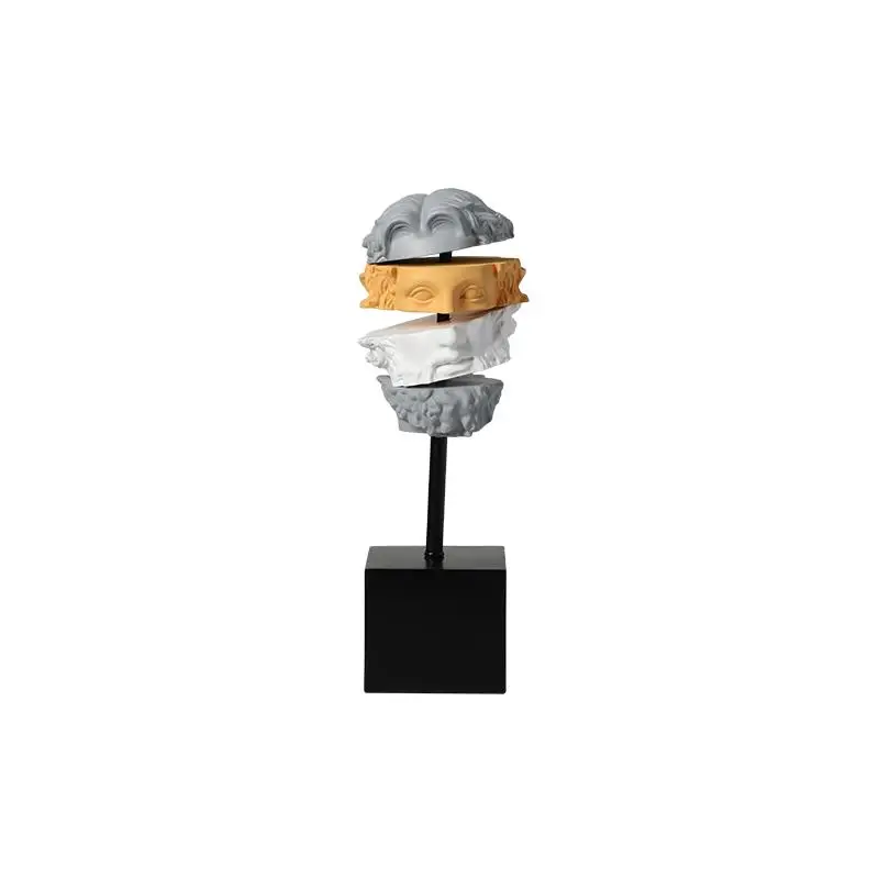 Abstract Figure Sculpture Ornament Living Room Hotel Art Design Sense Soft Cut Separation Thinking Head Decoration Ornament
