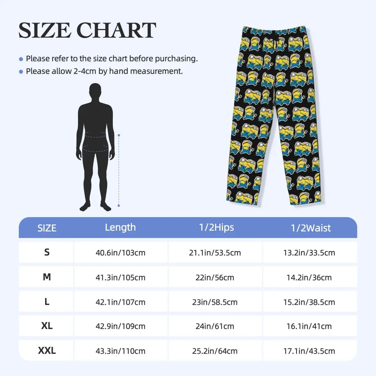 Pantalones de pijama de Minions de dibujos animados personalizados para hombres, ropa de dormir elástica con bolsillos