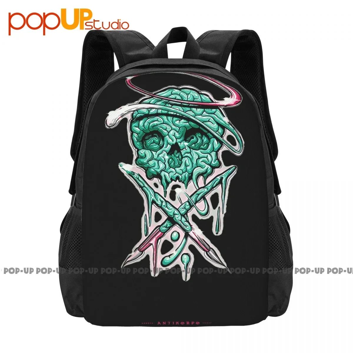 Sullen Logo Andrea Antikorpo Skull Brains Paint Brushes Tattoos Backpack Large Capacity Creative New Style