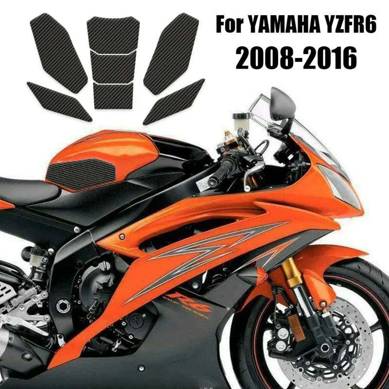 

For YAMAHA YZFR6 YZF-R6 YZF R6 2008-2016 2014 2013 2012 2011 2010 2009 Motorcycle Tank Protective Pad Sticker 3D Decal