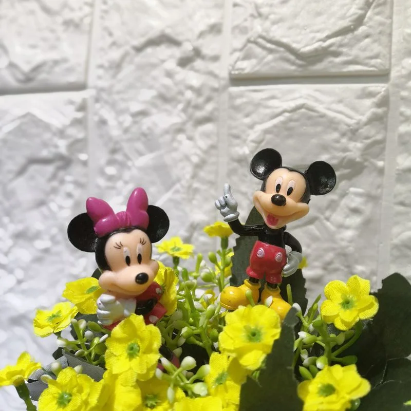 Figuras de dibujos animados de Mickey Mouse para decoración de tartas, figuras de Anime, Castillo Mágico de Disney, adornos de escritorio para el hogar, regalo de fiesta de cumpleaños, 6 modelos