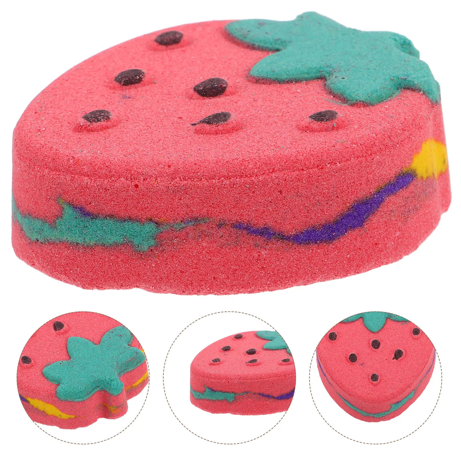 

Strawberry Bath Foaming Bubble Ball Moisturizing Relaxing Aromatic Natural Bath Salts for Women Fun Showering