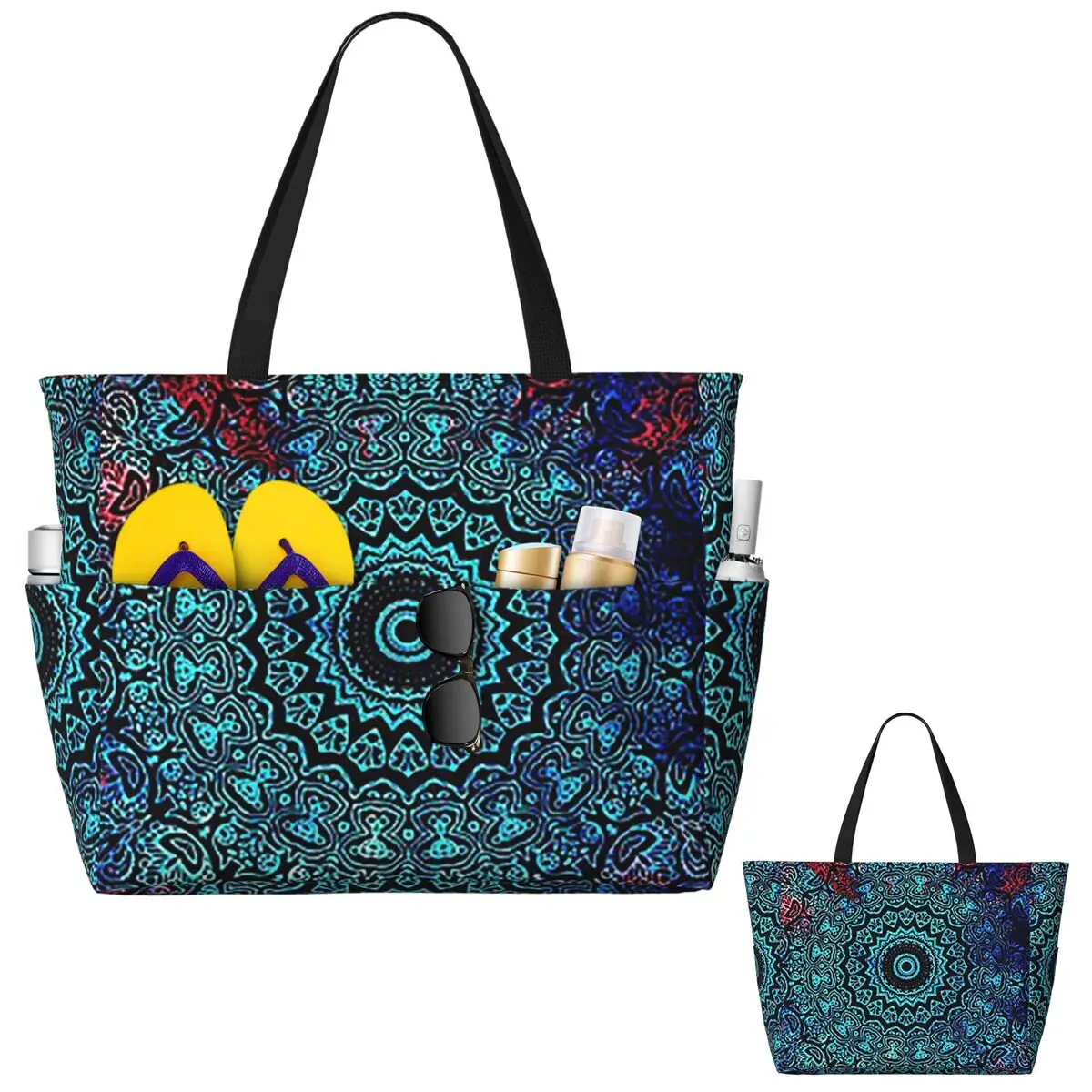 

Богемная страсть Мандала Дзен Йога Медитация Пляжная сумка Спортивная сумка для тренажерного зала Йога Duffle Большая сумка-тоут Женская дорожная сумка Сумка для фитнеса