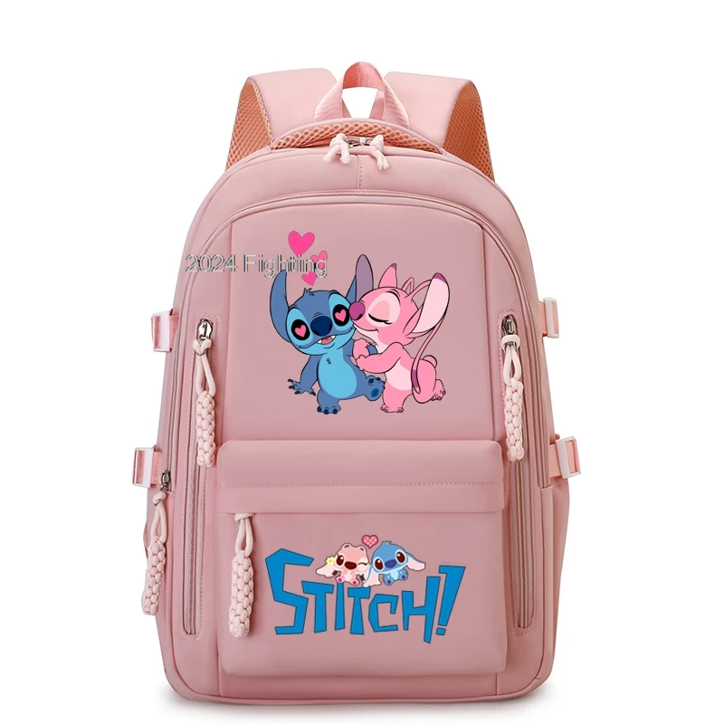 Lilo & Stitch Girls Plecak Torby szkolne dla nastoletnich dziewcząt Wiele kieszeni Nowy plecak Kawaii Kobiety Harajuku Śliczne Mochilas