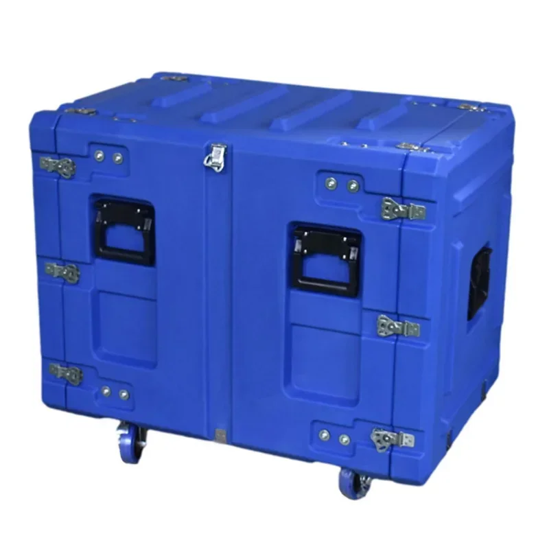 10U shock-absorbing rotational molding rack box, mobile server cabinet, portable outdoor stacking