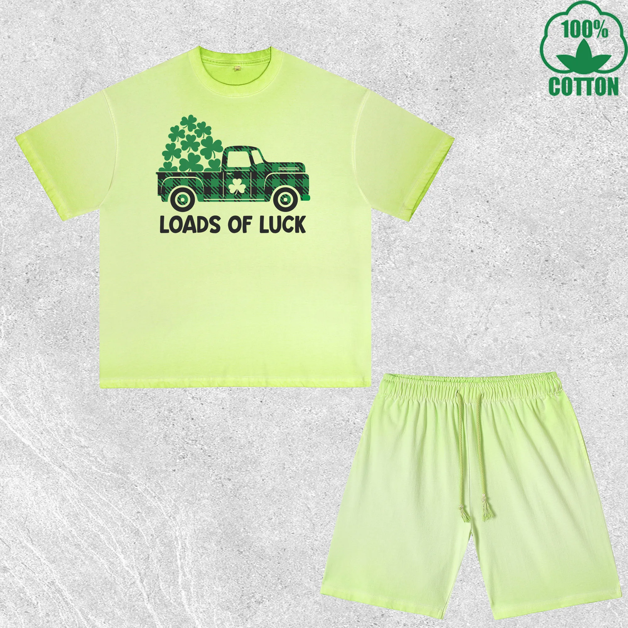 

LoadsOfSaint Patrick Printed Dirty Wash T-Shirt Shorts Set Multicolor Combo Loose Trendy Fashionable 100%Cotton Short Value Pack