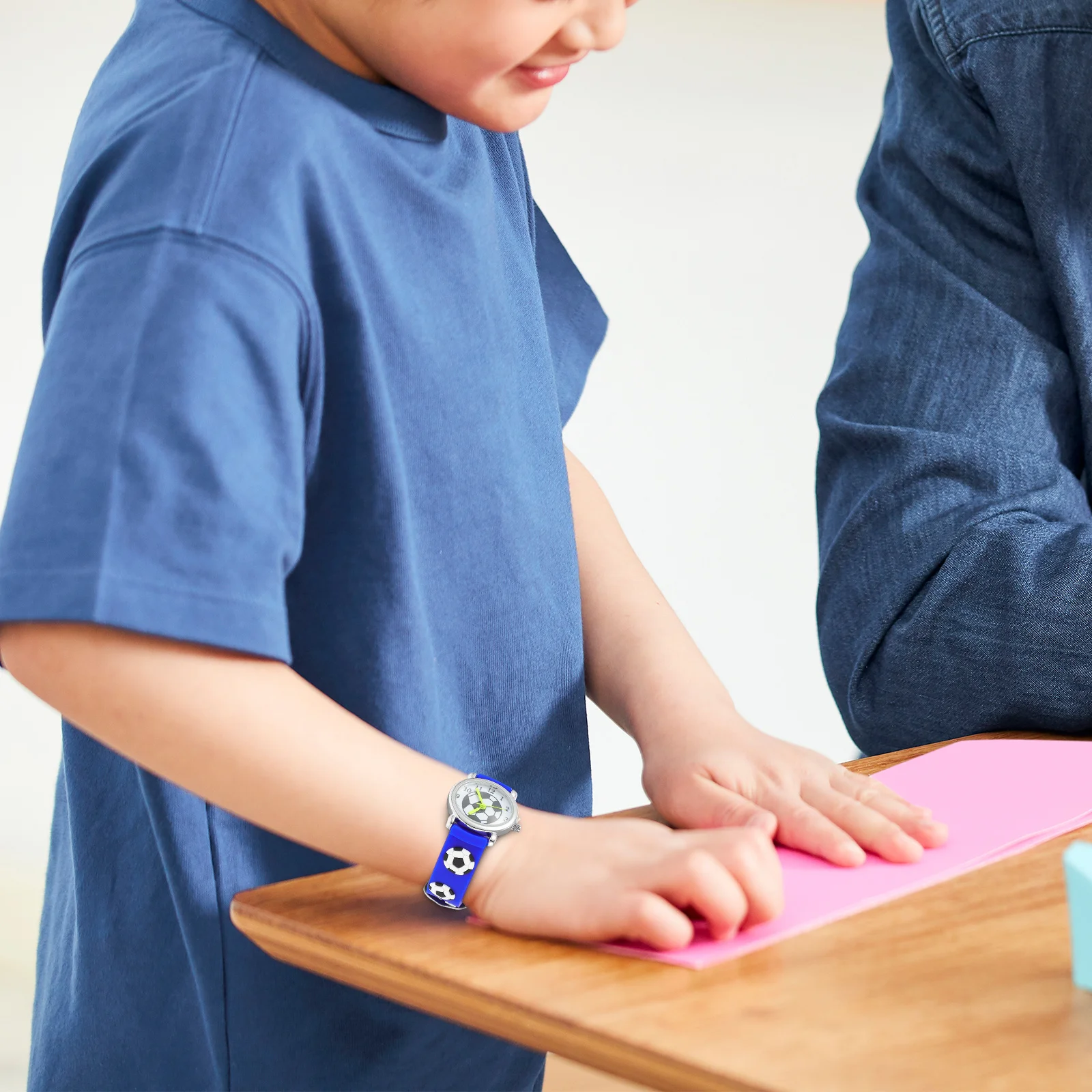 1 قطعة ساعة معصم كارتون كرة القدم نمط لينة حزام قابل للتعديل ساعة للطلاب هدية الوقت أداة التعلم #6