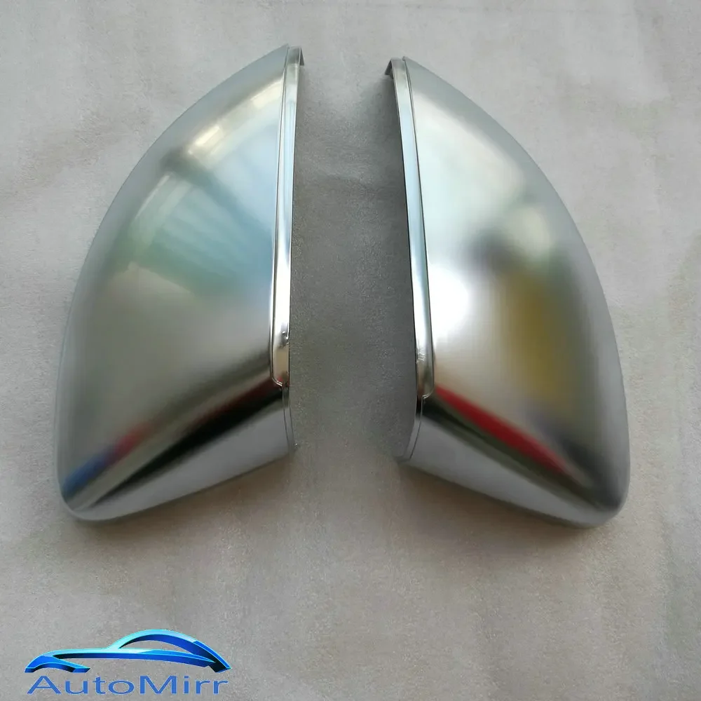 Silver Matte Side Mirror Covers for Audi A3 S3 8V Chrome Brushed Aluminum 2013 2014 2015 2016 2017 2018 2019 2020 Replace 2pcs