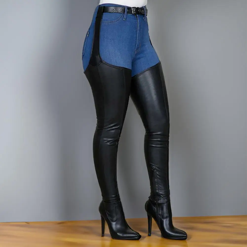 

Women Stilettos Thigh Boots Retro Style Long Boots Pointed Retro Sexy Stiletto Over-knee Boots with Belt Buckle for Nightclubs