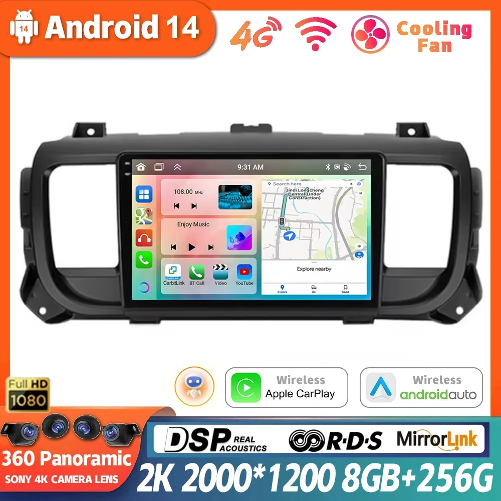 

Android 14 for Citroen Jumpy III 3 SpaceTourer I 1 For Peugeot Expert III 3 2016 - 2021 Car Radio Multimedia Video Player Stereo