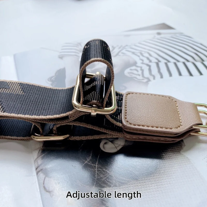 Lady Fashion Shoulder Bag Strap Adjustable Wide Belts for Luxury Replacement Handbag Crossbody O Bag Gold Buckle