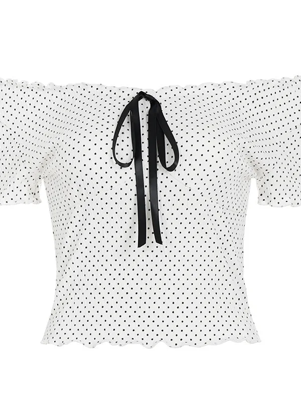 تي شيرت مثير برقبة على شكل حرف v مكشوف الأكتاف للسيدات نمط حلو وحار مكشوف الكتف قمة نسائية عرقية صينية عصرية