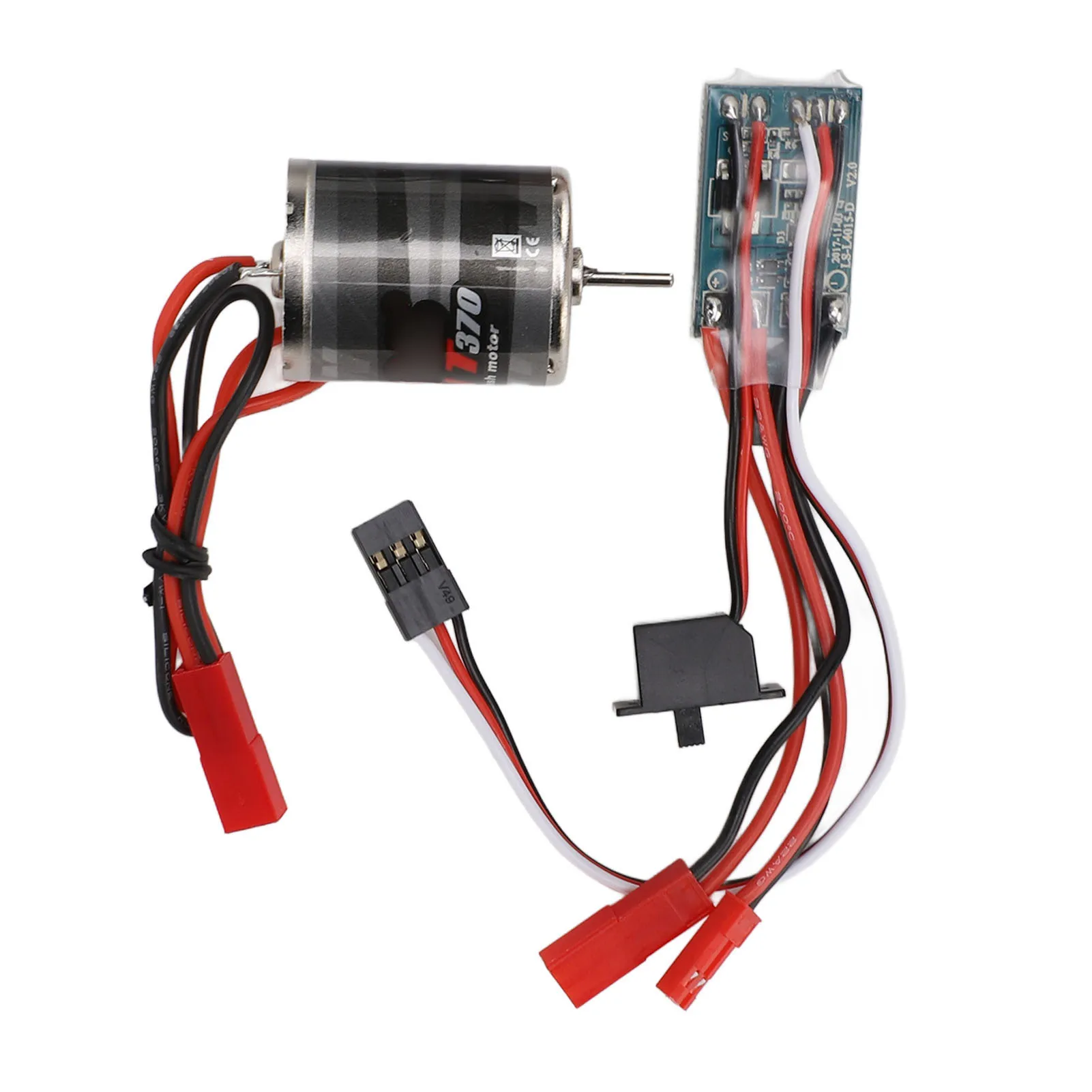 30A Brushed ESC Portable High Efficiency  Brushed Motor ESC Combo JST Plug Stainless Steel Low Noise For 1/18 RC Cars