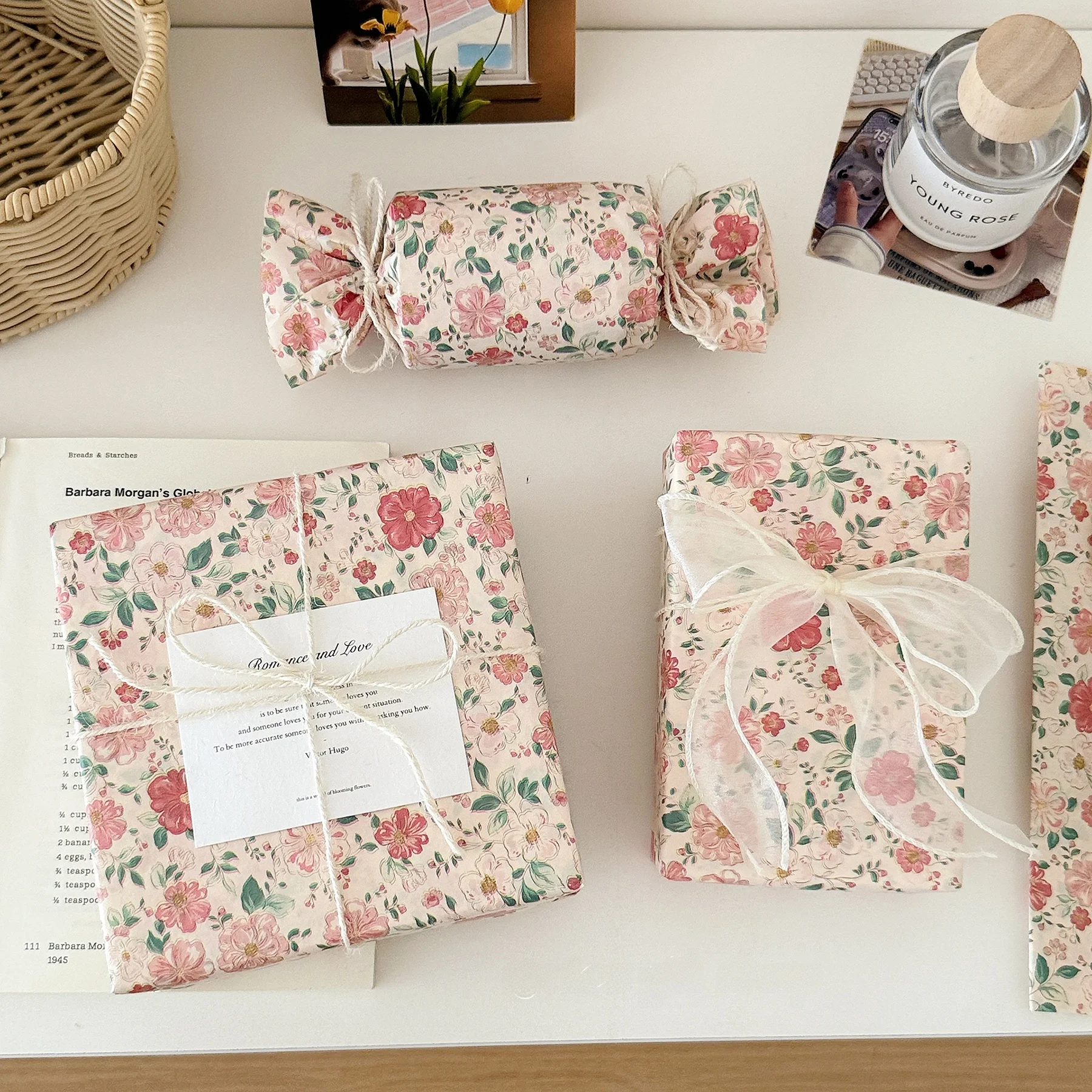 

Весенняя цветочная подарочная упаковочная бумага с узором в виде груш, декоративная бумага для рукоделия, внутренняя бумага для цветочных композиций и букетов