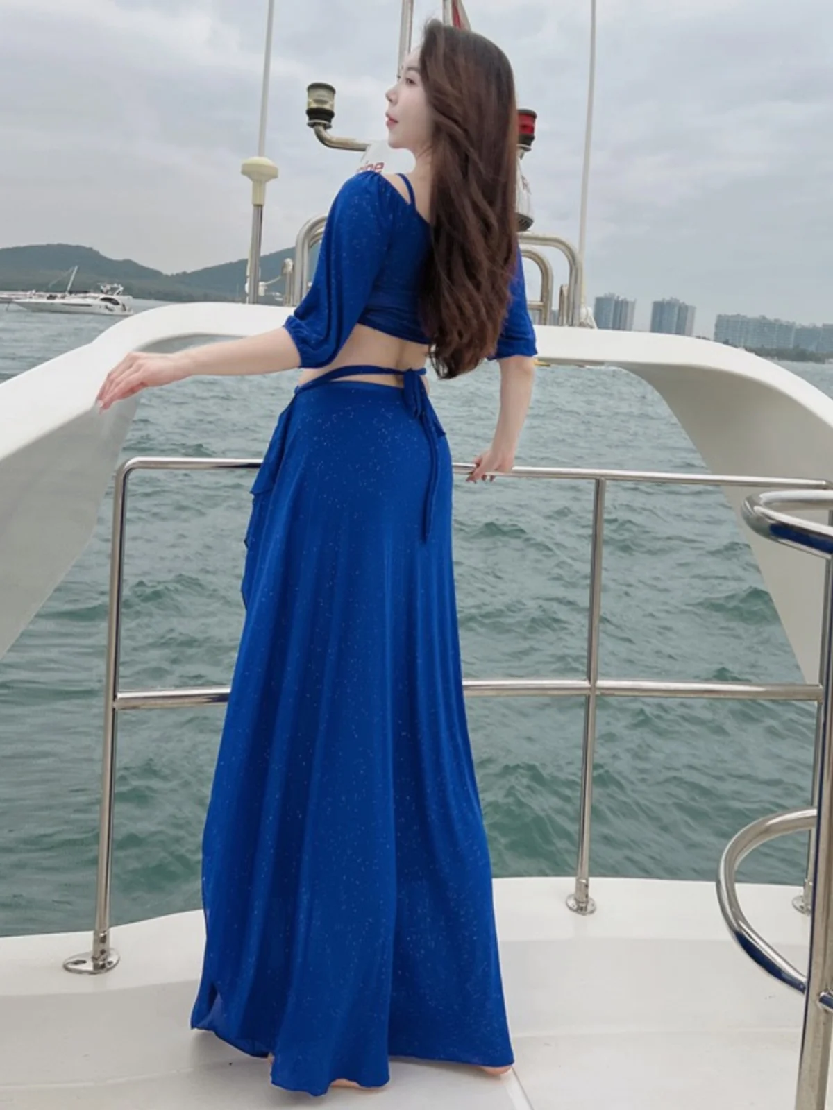 بدلة تنورة نسائية على الطراز الملكي للرقص الشرقي ، ملابس للتمارين الرياضية ، فرنسية ، شرقية ، فريق ، ملابس عمل ، جديد