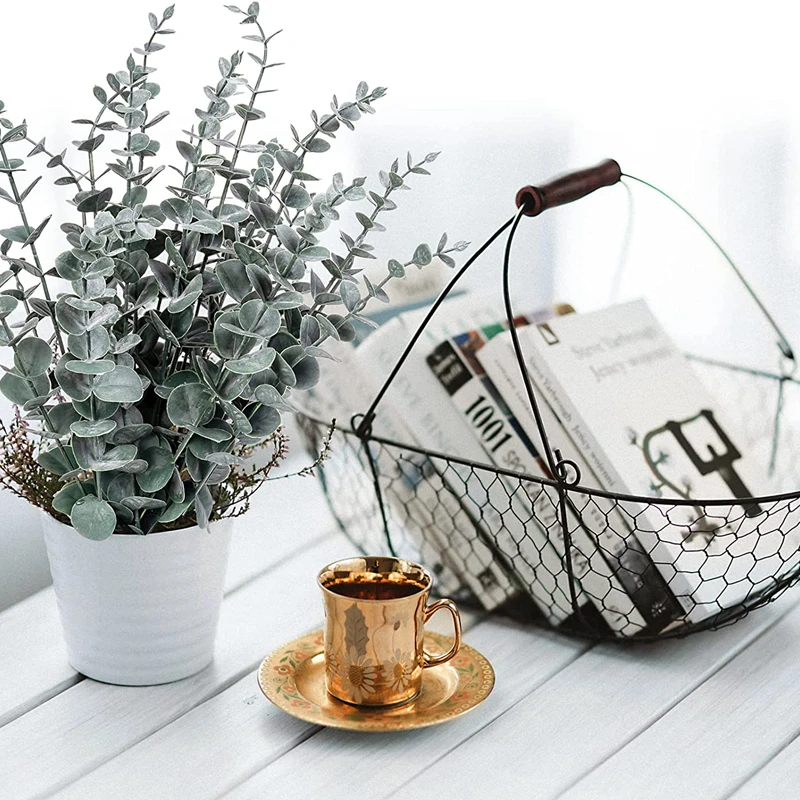 Künstliche Eukalyptusblätter für Heimdekoration, Außengarten, Hochzeitskränze, Zubehör für Brautsträuße, Trendige Deko-Elemente – Detail 10