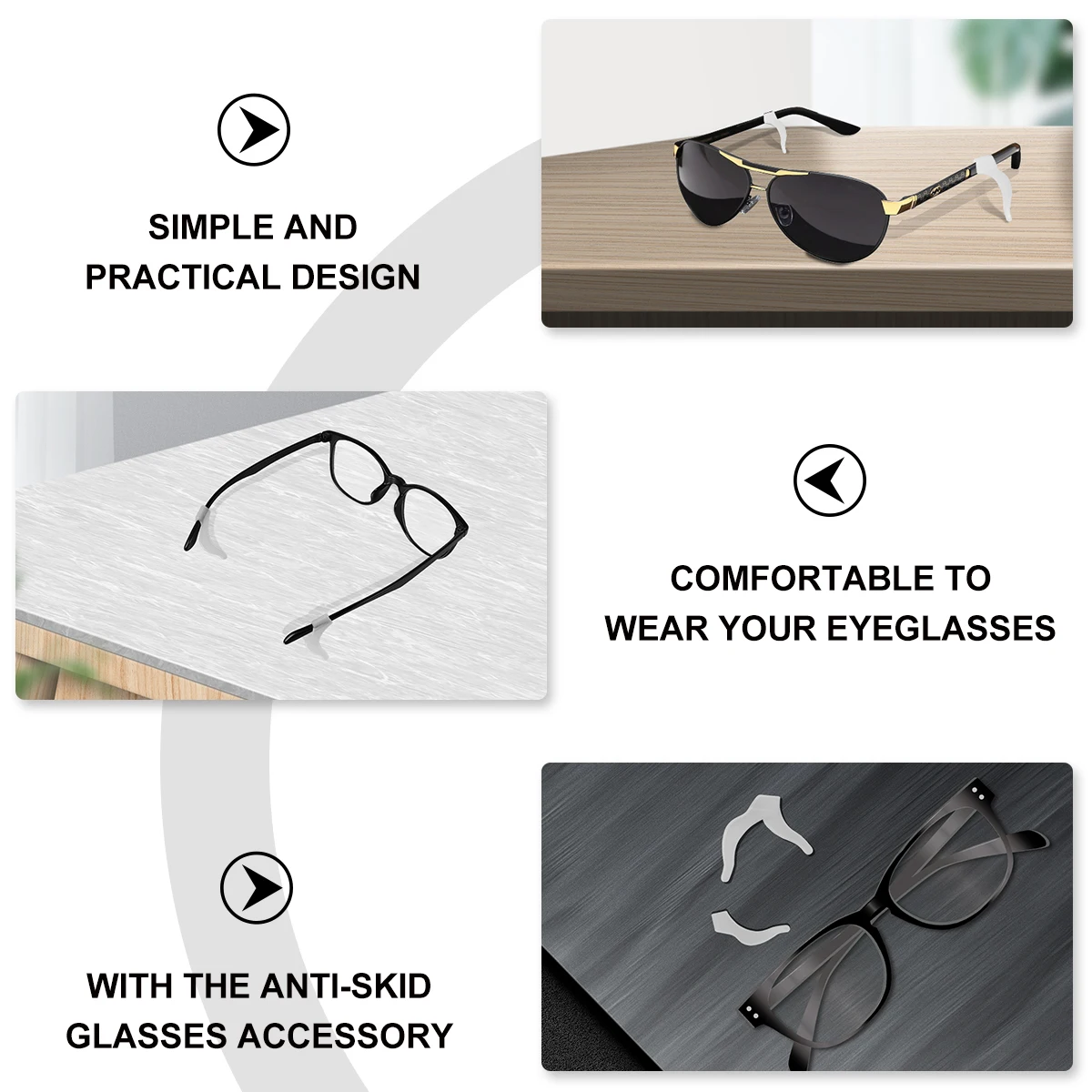 

10 Pairs Glasses Anti-slip Cover Non-slip Ear Hook Kit Running Sunglasses Suite