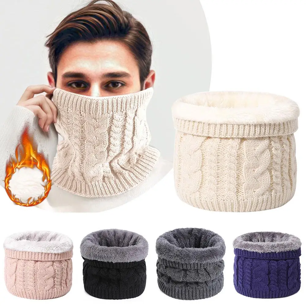 

Polyester Fiber Neck Warm Scarf Twist Crochet Wool Knitting Scarves Plush Fleece Knit Ring Bandana Scarf Face Cover Neck Warmer