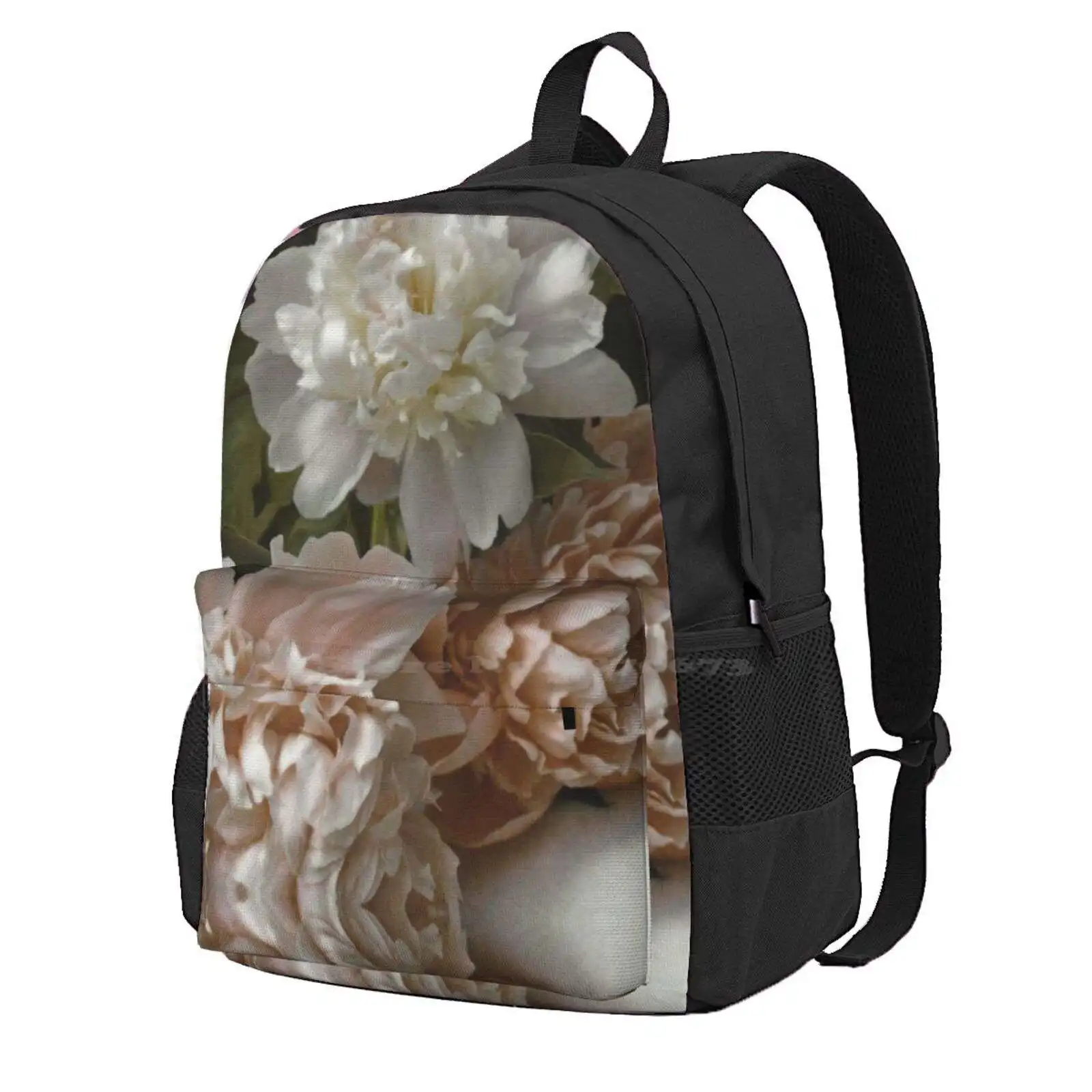 Vintage Pale Pink Peonies Hot Sale Schoolbag Backpack Fashion Bags Peony Wall Peonies Vintage Peony Farmhouse Chic Cottage