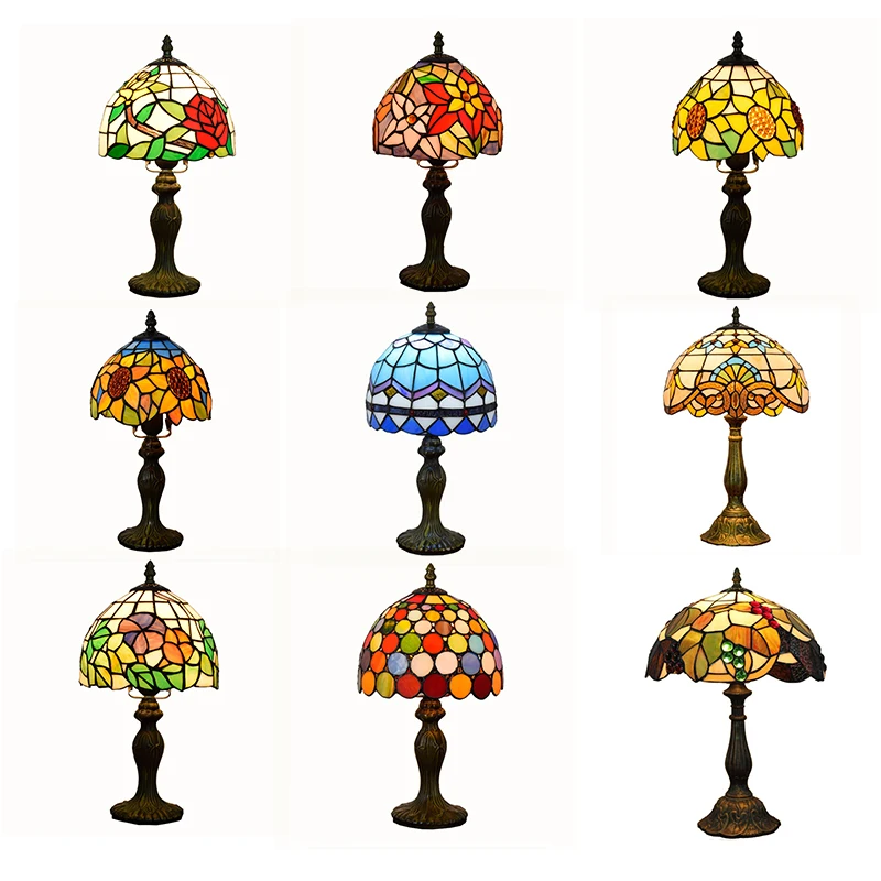 Rebecca High Quality Antique Stained Glass Tiffany Table Lamp Modern Desk Lamps