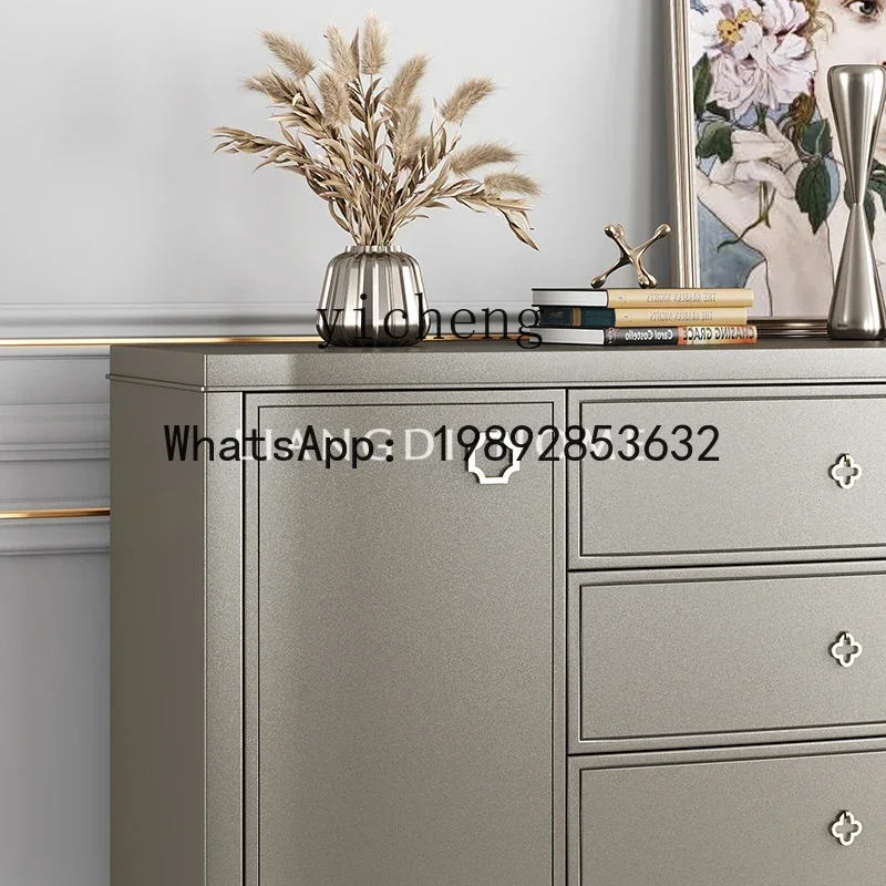 American Light Luxury Solid Wood Dining Side Post-Modern Champagne Living Room Locker