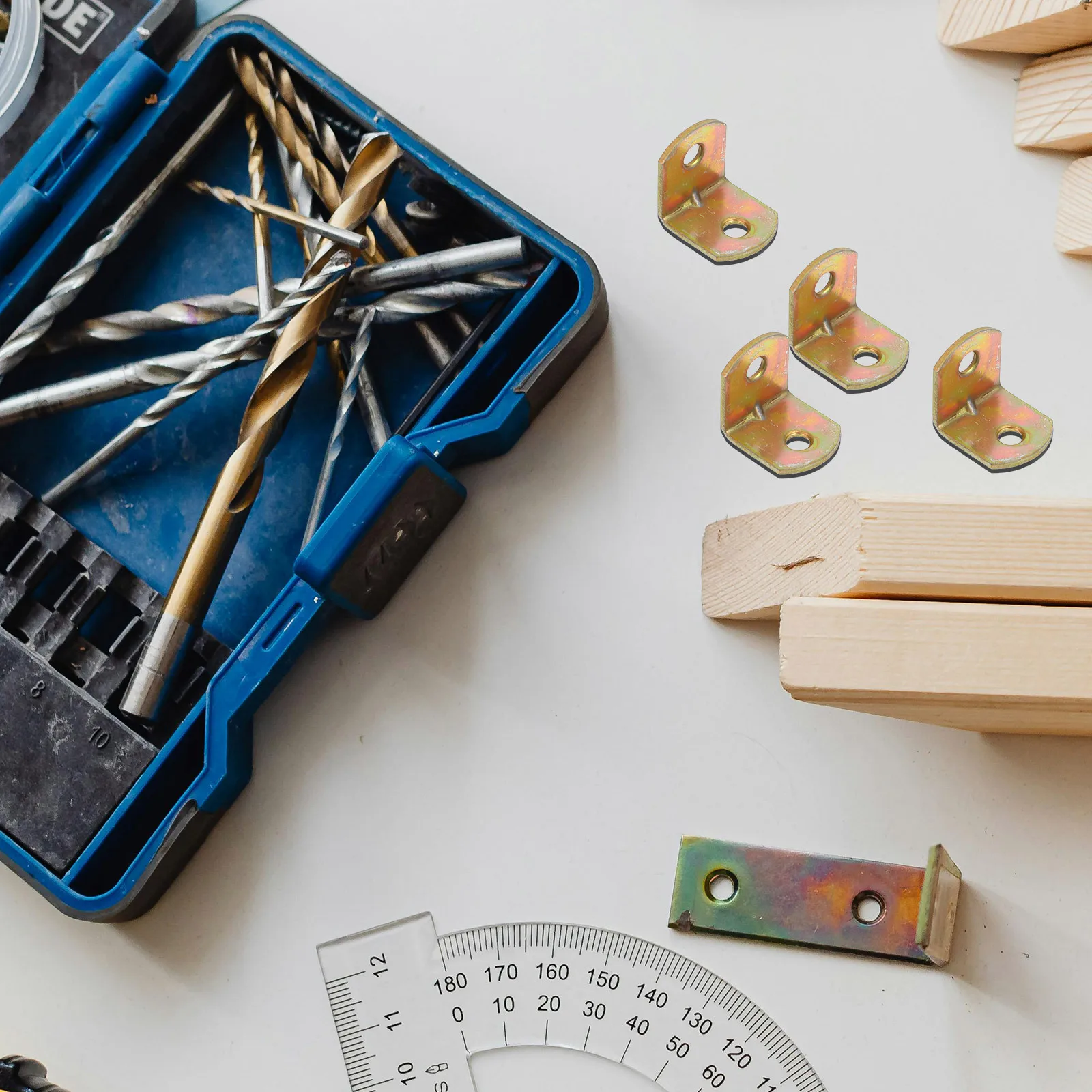 

50pcs Corner Right Angle Brackets For Wood Heavy Duty Metal L Bracket Shelf Fastening Brackets Furniture Hardware