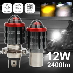 H4 LED Motorcycle H6 LED Moto Motorcycle Headlight white yellow Bulbs Lens High Low Beam Lamp Motorbike Lamp Scooter Tricycle