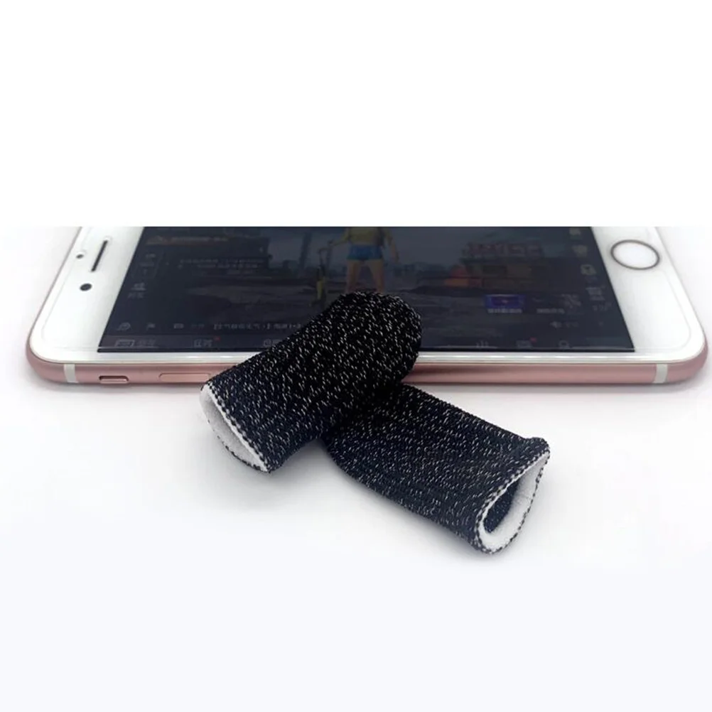 

10Pcs Anti-Slip Finger Sleeves Breathable Elastic Screen Touch Finger Cover Anti-Sweat Oil-Proof Thumb Protector for Phone